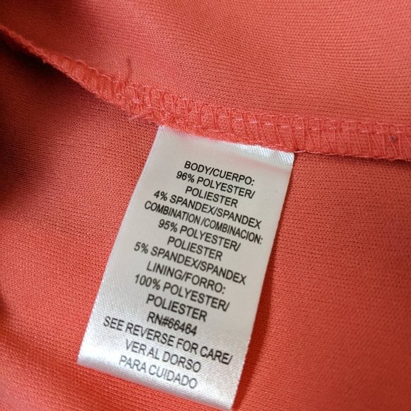 Sandra Darren Coral and Black Short Sleeve Midi Dress Size 10 - Picture 11 of 16